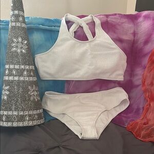 White Ribbed Bikini Set
